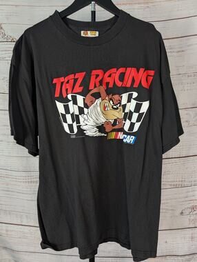 Looney Tunes TAZ RACING T-Shirt Women's Black XXL 100% Cotton NASCAR